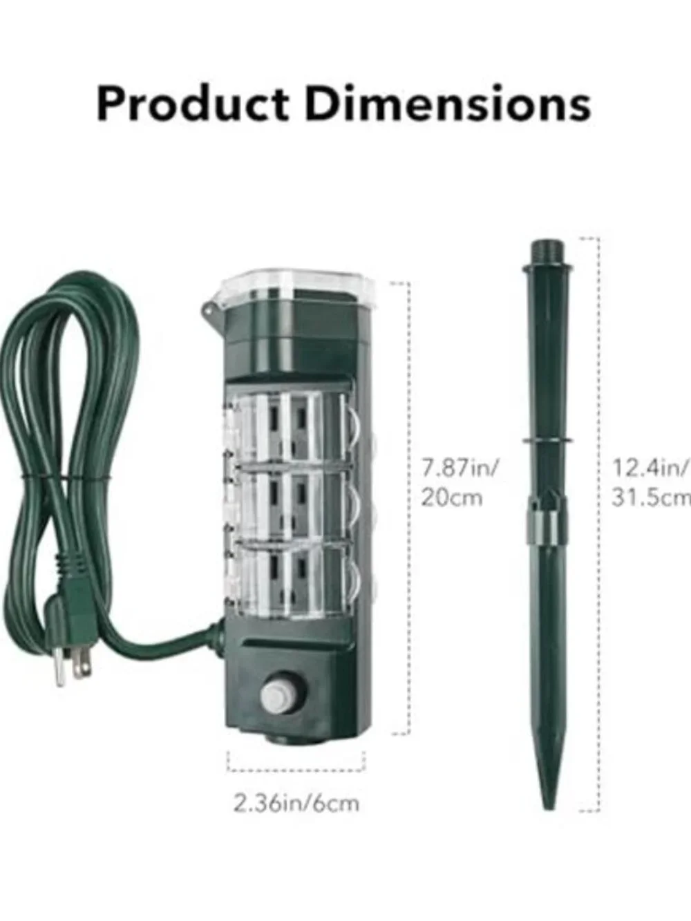 Outdoor Smart Plug Waterproof with 6 Outlets,WiFi Power Stake Timer 6Ft Cord